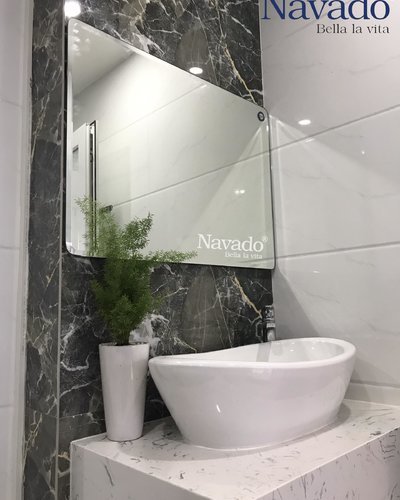 Gương phòng tắm bo góc mài vát kích thước 50 x 70 cm