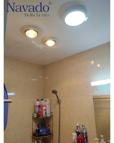 Đèn sưởi âm trần nhà tắm 2 bóng